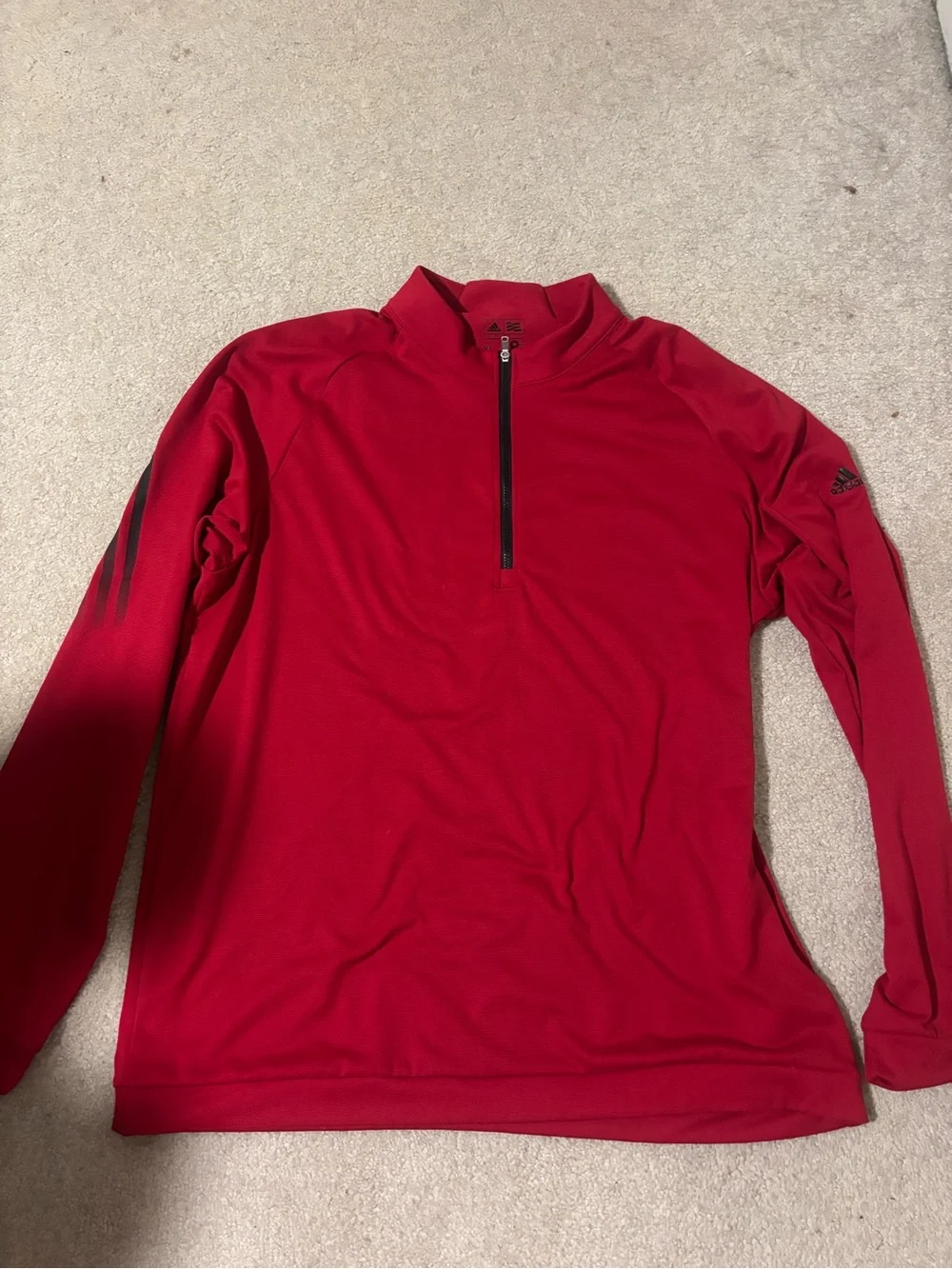 adidas Red Half-Zip Performance Top